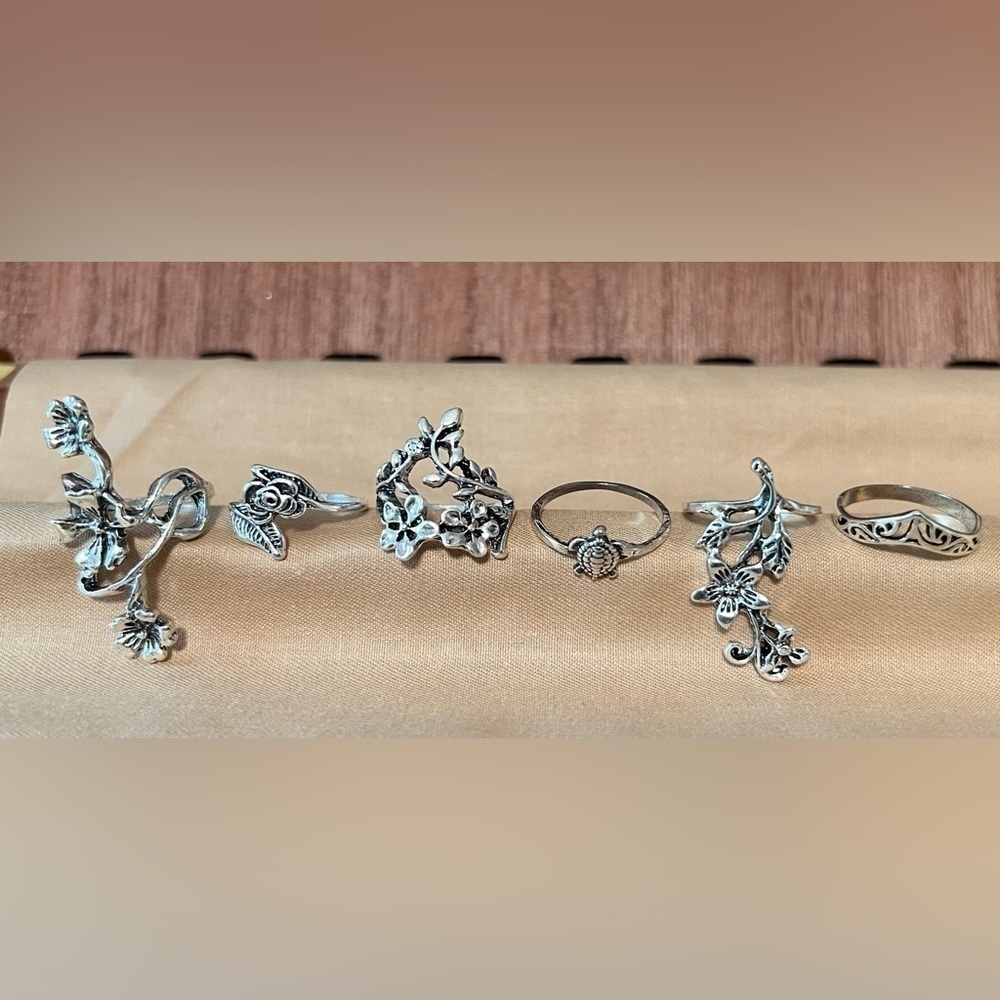 Set of 6 Finger Rings, BN